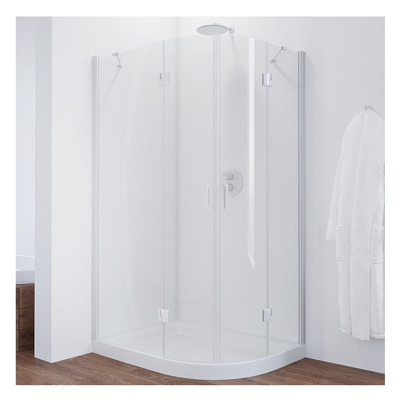 Душевой уголок Vegas Glass AFS-F 120*80 01 01 L профиль белый, стекло прозрачное 
