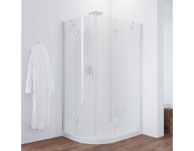 Душевой уголок Vegas Glass AFS-F 120*80 01 01 R профиль белый, стекло прозрачное 