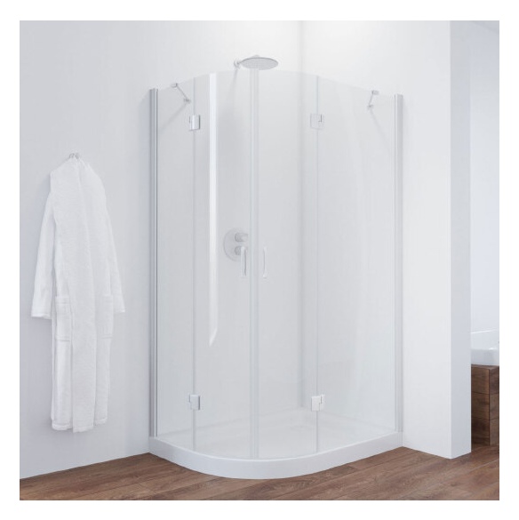 Душевой уголок Vegas Glass AFS-F 120*80 01 01 R профиль белый, стекло прозрачное 