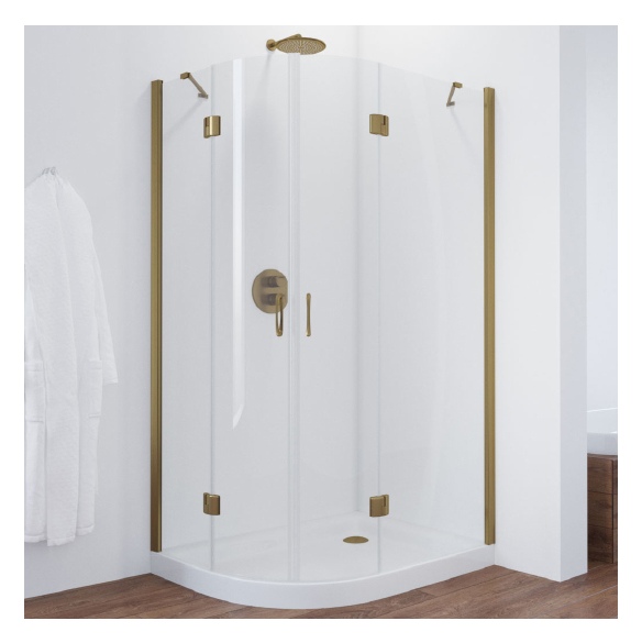 Душевой уголок Vegas Glass AFS-F 120*80 05 01 R профиль бронза, стекло прозрачное 
