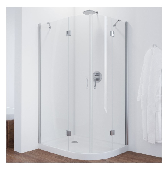 Душевой уголок Vegas Glass AFS-F 120*80 08 01 L профиль глянцевый хром, стекло прозрачное 