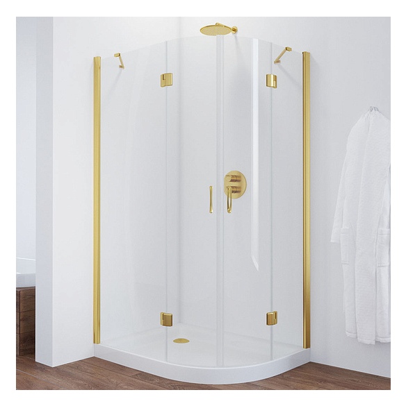 Душевой уголок Vegas Glass AFS-F 120*80 09 01 L профиль золото, стекло прозрачное 