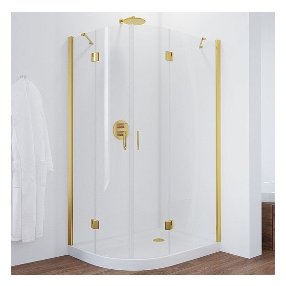 Душевой уголок Vegas Glass AFS-F 120*80 09 01 R профиль золото, стекло прозрачное 