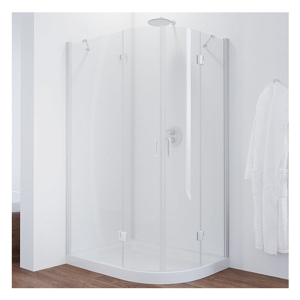 Душевой уголок Vegas Glass AFS-F 120*90 01 01 L профиль белый, стекло прозрачное 