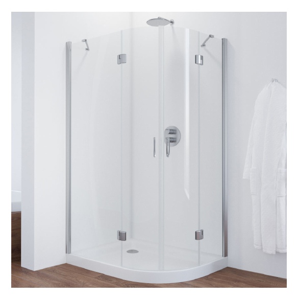Душевой уголок Vegas Glass AFS-F 120*90 08 01 L профиль глянцевый хром, стекло прозрачное 