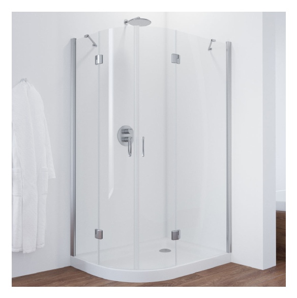Душевой уголок Vegas Glass AFS-F 120*90 08 01 R профиль глянцевый хром, стекло прозрачное 