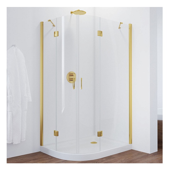 Душевой уголок Vegas Glass AFS-F 120*90 09 01 R профиль золото, стекло прозрачное 