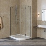 Душевой уголок Vegas Glass AFS-F Lux 100*80 08 01 L профиль глянцевый хром, стекло прозрачное 
