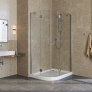 Душевой уголок Vegas Glass AFS-F Lux 100*80 08 01 R профиль глянцевый хром, стекло прозрачное 