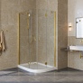 Душевой уголок Vegas Glass AFS-F Lux 100*80 09 01 L профиль золото, стекло прозрачное 