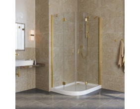 Душевой уголок Vegas Glass AFS-F Lux 100*80 09 01 R профиль золото, стекло прозрачное 
