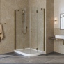 Душевой уголок Vegas Glass AFS-F Lux 100*90 05 01 L профиль бронза, стекло прозрачное 
