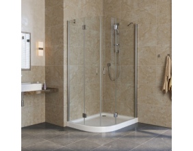 Душевой уголок Vegas Glass AFS-F Lux 100*90 08 01 R профиль глянцевый хром, стекло прозрачное 