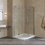 Душевой уголок Vegas Glass AFS-F Lux 100*90 08 01 R профиль глянцевый хром, стекло прозрачное 