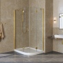 Душевой уголок Vegas Glass AFS-F Lux 100*90 09 01 L профиль золото, стекло прозрачное 