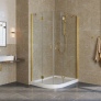 Душевой уголок Vegas Glass AFS-F Lux 100*90 09 01 R профиль золото, стекло прозрачное 