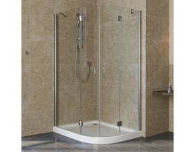 Душевой уголок Vegas Glass AFS-F Lux 110*100 08 01 L профиль глянцевый хром, стекло прозрачное 