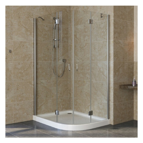 Душевой уголок Vegas Glass AFS-F Lux 110*100 08 01 L профиль глянцевый хром, стекло прозрачное 