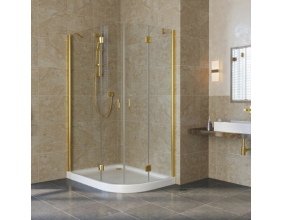 Душевой уголок Vegas Glass AFS-F Lux 110*100 09 01 L профиль золото, стекло прозрачное 