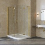 Душевой уголок Vegas Glass AFS-F Lux 110*100 09 01 L профиль золото, стекло прозрачное 