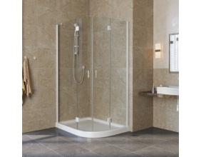 Душевой уголок Vegas Glass AFS-F Lux 110*80 01 01 L профиль белый, стекло прозрачное 