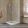 Душевой уголок Vegas Glass AFS-F Lux 110*80 01 01 L профиль белый, стекло прозрачное 