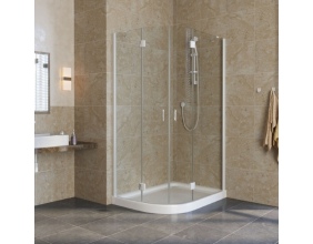 Душевой уголок Vegas Glass AFS-F Lux 110*80 01 01 R профиль белый, стекло прозрачное 