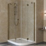 Душевой уголок Vegas Glass AFS-F Lux 110*80 05 01 L профиль бронза, стекло прозрачное 