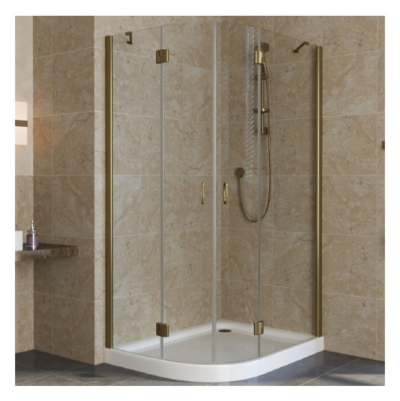 Душевой уголок Vegas Glass AFS-F Lux 110*80 05 01 R профиль бронза, стекло прозрачное 
