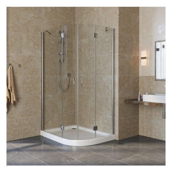 Душевой уголок Vegas Glass AFS-F Lux 110*80 08 01 L профиль глянцевый хром, стекло прозрачное 