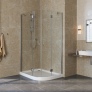 Душевой уголок Vegas Glass AFS-F Lux 110*80 08 01 L профиль глянцевый хром, стекло прозрачное 