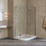 Душевой уголок Vegas Glass AFS-F Lux 110*80 08 01 R профиль глянцевый хром, стекло прозрачное 