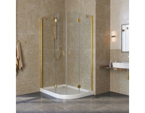 Душевой уголок Vegas Glass AFS-F Lux 110*80 09 01 L профиль золото, стекло прозрачное 