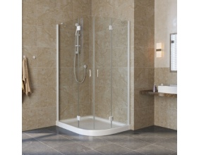 Душевой уголок Vegas Glass AFS-F Lux 110*90 01 01 L профиль белый, стекло прозрачное 