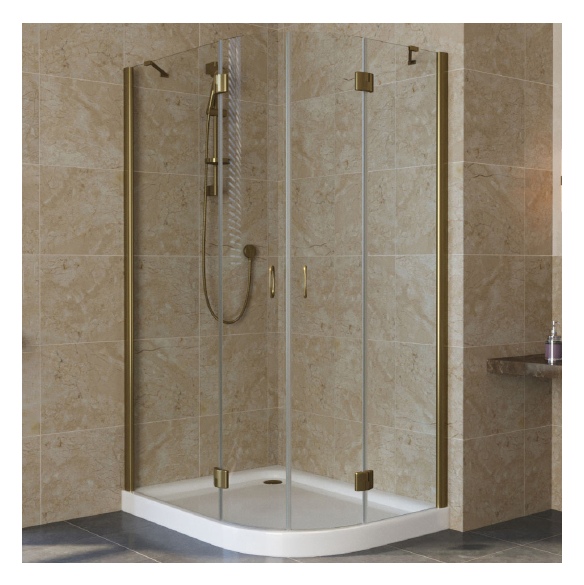 Душевой уголок Vegas Glass AFS-F Lux 110*90 05 01 L профиль бронза, стекло прозрачное 