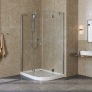Душевой уголок Vegas Glass AFS-F Lux 110*90 08 01 L профиль глянцевый хром, стекло прозрачное 