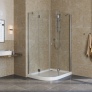 Душевой уголок Vegas Glass AFS-F Lux 110*90 08 01 R профиль глянцевый хром, стекло прозрачное 