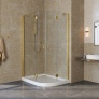 Душевой уголок Vegas Glass AFS-F Lux 110*90 09 01 L профиль золото, стекло прозрачное 