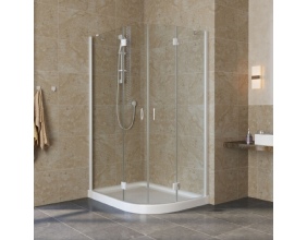 Душевой уголок Vegas Glass AFS-F Lux 120*100 01 01 L профиль белый, стекло прозрачное 