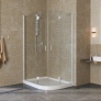 Душевой уголок Vegas Glass AFS-F Lux 120*100 01 01 L профиль белый, стекло прозрачное 