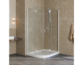 Душевой уголок Vegas Glass AFS-F Lux 120*100 01 01 R профиль белый, стекло прозрачное 