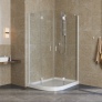 Душевой уголок Vegas Glass AFS-F Lux 120*100 01 01 R профиль белый, стекло прозрачное 