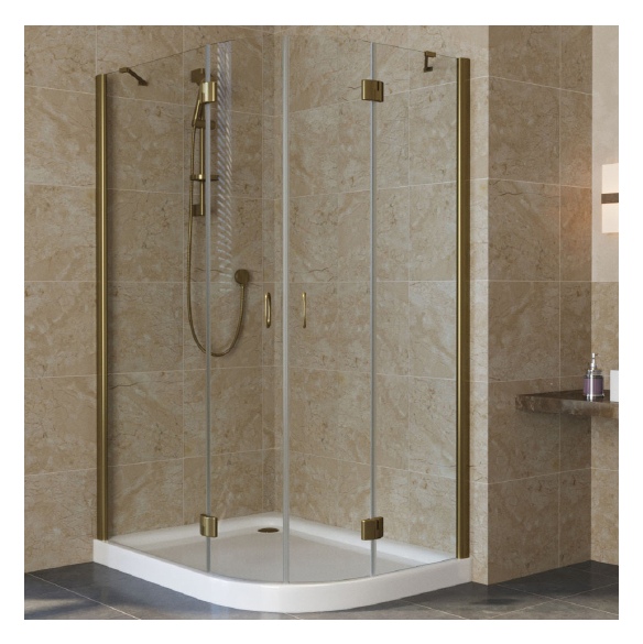 Душевой уголок Vegas Glass AFS-F Lux 120*100 05 01 L профиль бронза, стекло прозрачное 