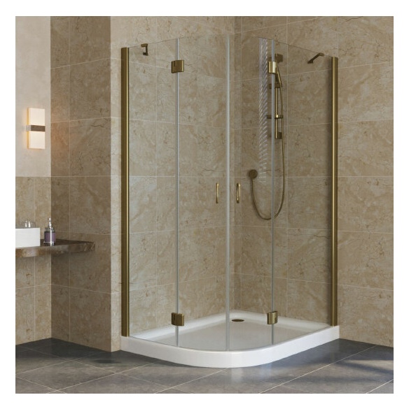 Душевой уголок Vegas Glass AFS-F Lux 120*100 05 01 R профиль бронза, стекло прозрачное 
