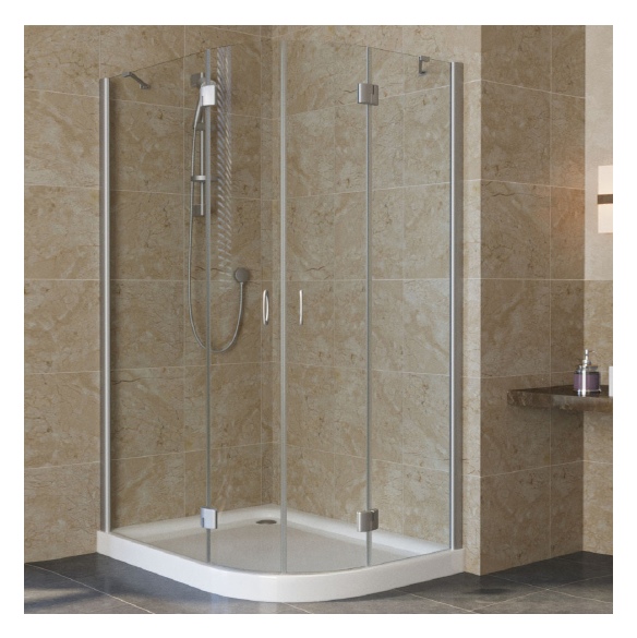 Душевой уголок Vegas Glass AFS-F Lux 120*100 07 01 L профиль матовый хром, стекло прозрачное 