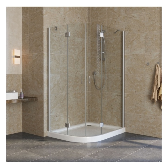 Душевой уголок Vegas Glass AFS-F Lux 120*100 07 01 R профиль матовый хром, стекло прозрачное 