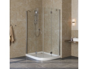 Душевой уголок Vegas Glass AFS-F Lux 120*100 08 01 L профиль глянцевый хром, стекло прозрачное 