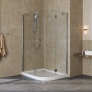 Душевой уголок Vegas Glass AFS-F Lux 120*100 08 01 L профиль глянцевый хром, стекло прозрачное 