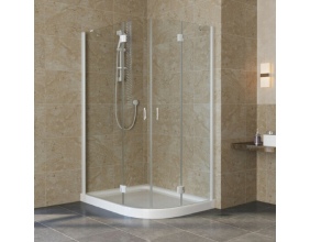 Душевой уголок Vegas Glass AFS-F Lux 120*110 01 01 L профиль белый, стекло прозрачное 