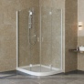 Душевой уголок Vegas Glass AFS-F Lux 120*110 01 01 L профиль белый, стекло прозрачное 
